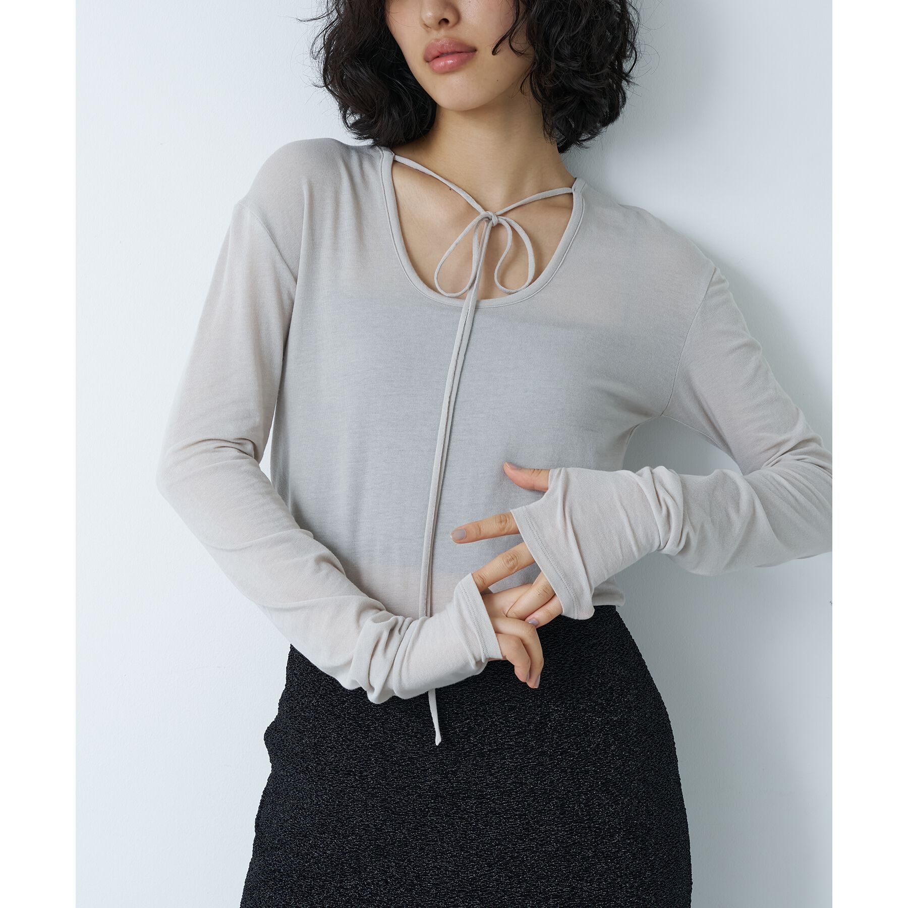 CODE A「front ribbon jersey tops」|Tシャツ・カットソー|