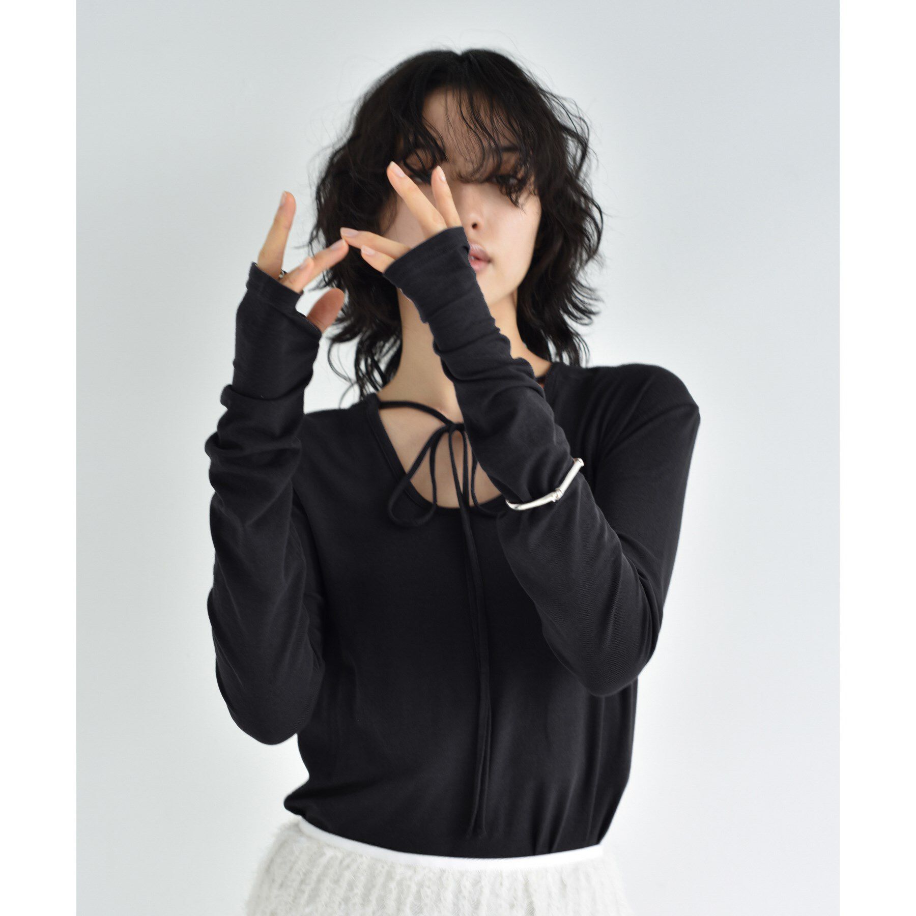 CODE A「front ribbon jersey tops」|Tシャツ・カットソー|