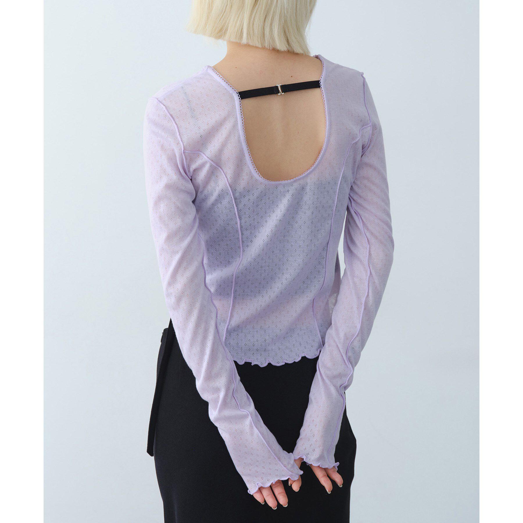 CODE A「whisper jersey top」|Tシャツ・カットソー|ラベンダー(080)