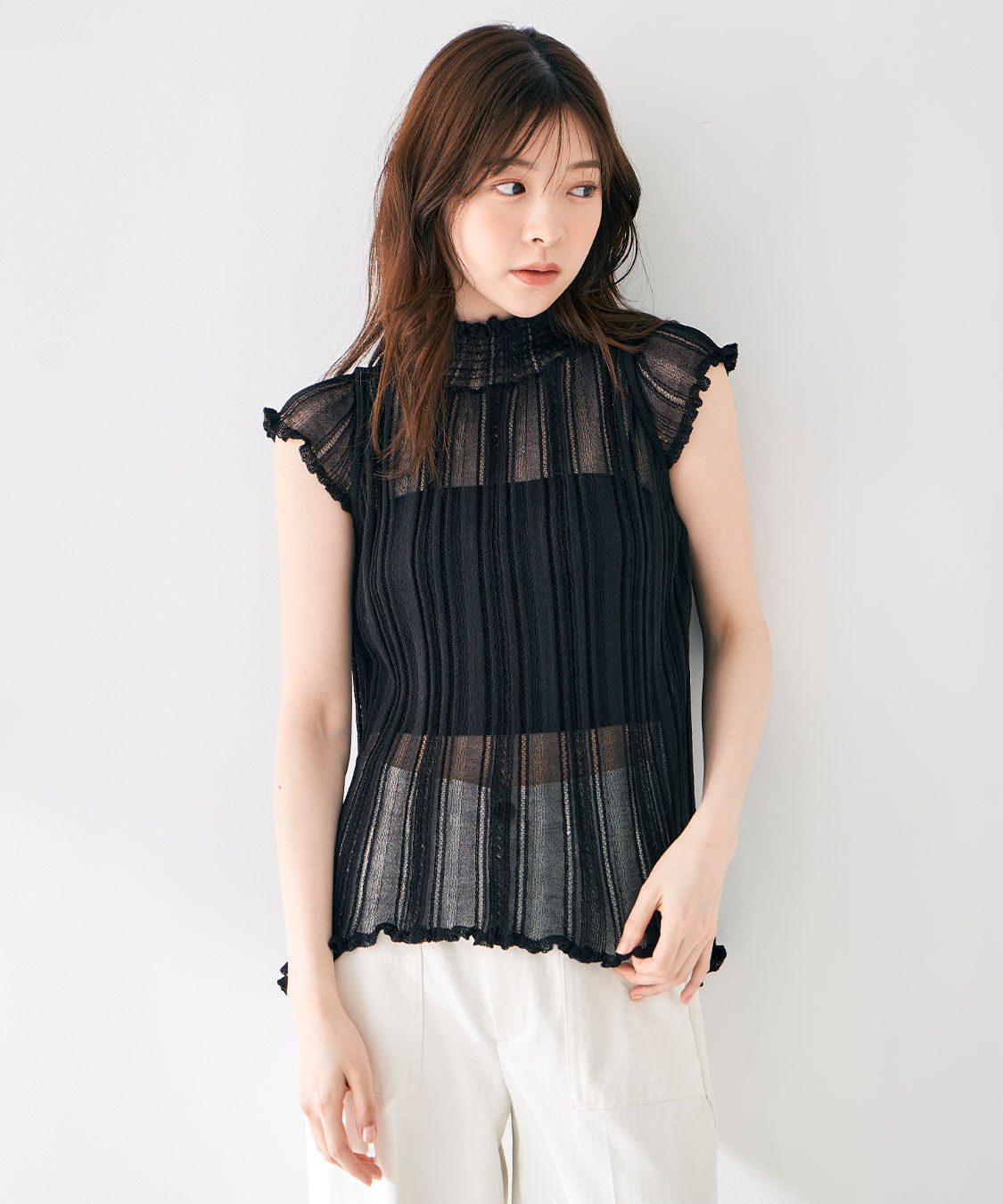 COCO DEAL「透かし編みニットチュニック」|ニット・セーター|