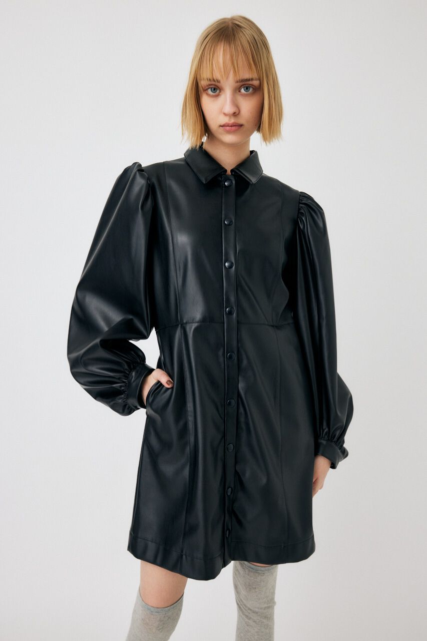 MOUSSY「F／LEATHER MINI ワンピース」|ワンピース|