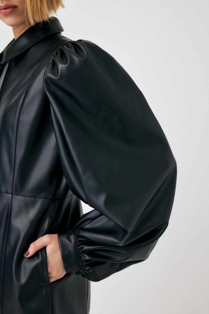 MOUSSY「F／LEATHER MINI ワンピース」|ワンピース|