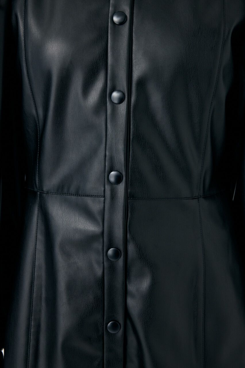 MOUSSY「F／LEATHER MINI ワンピース」|ワンピース|