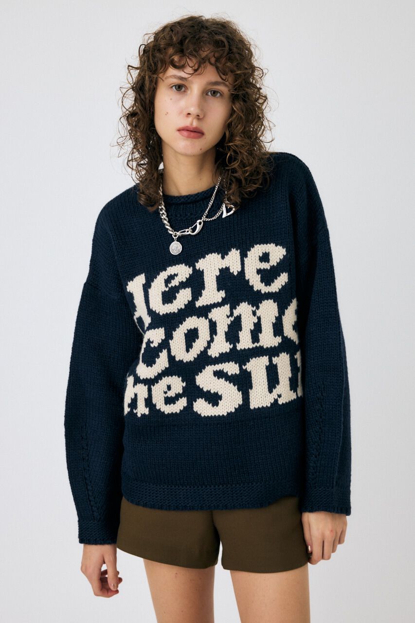 MOUSSY「LETTERED セーター」|ニット・セーター|BLK