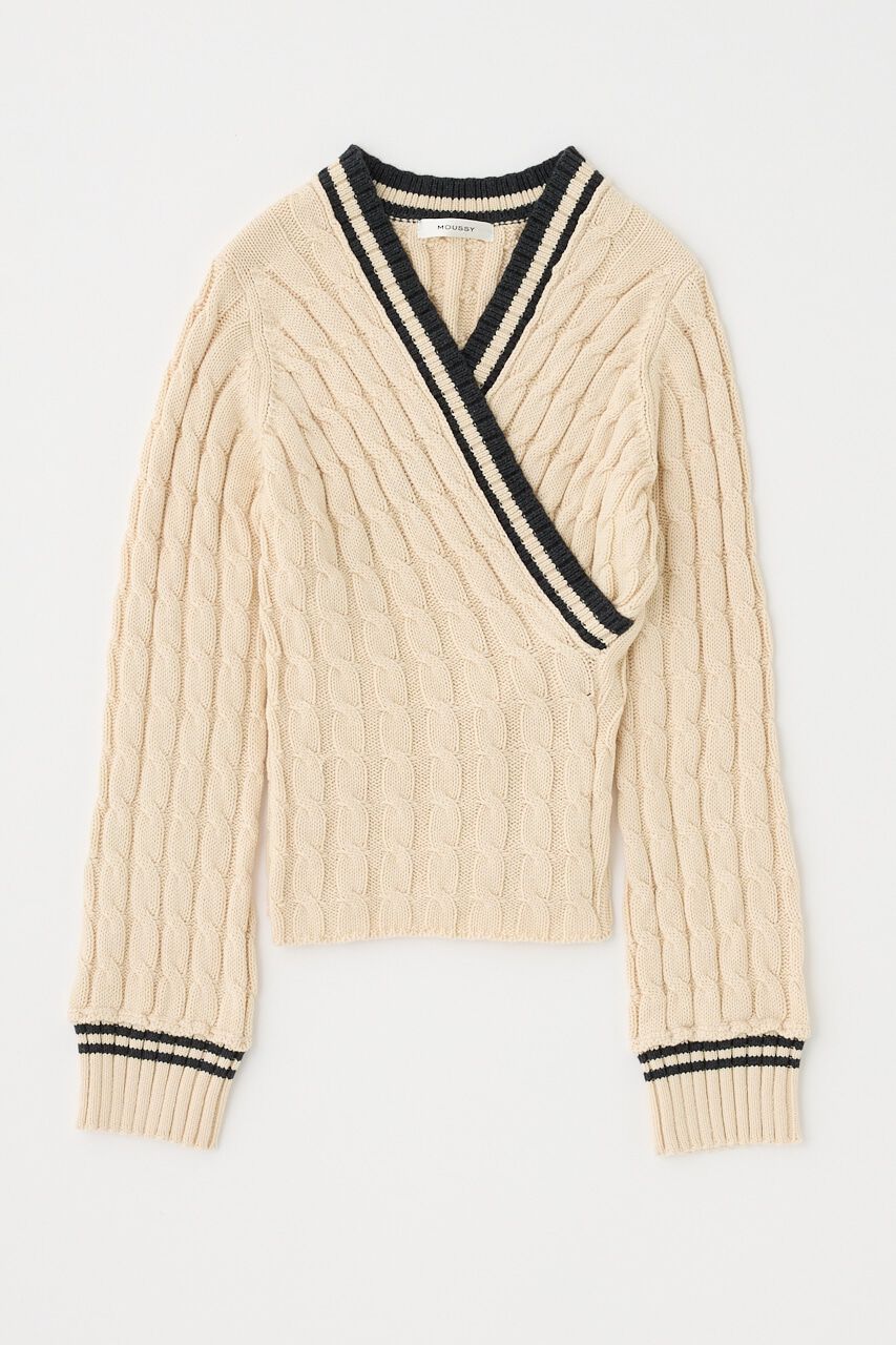 MOUSSY「CABLE LINE ニット」|ニット・セーター|O/WHT1