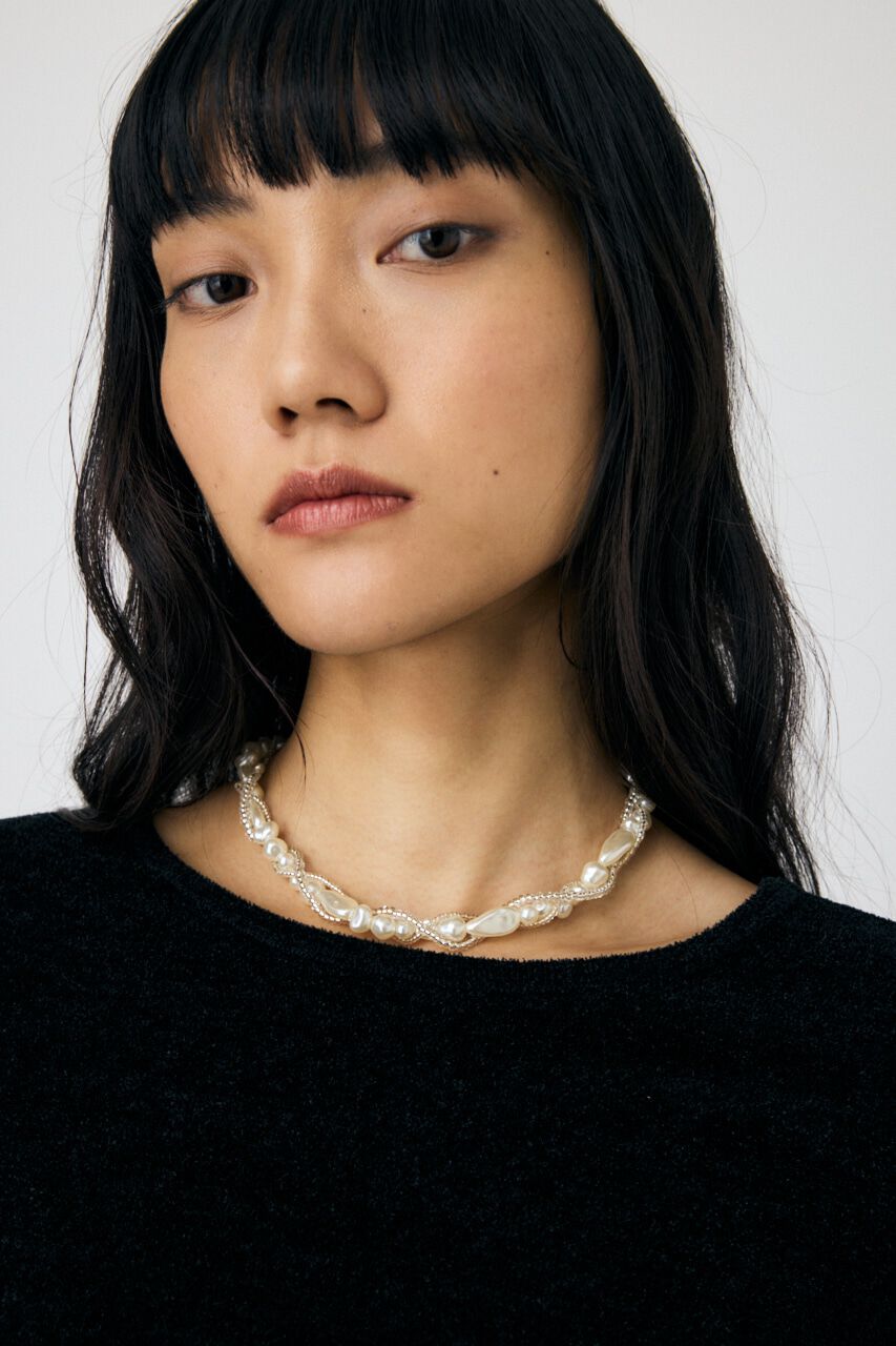 MOUSSY「BAROQUE PEARL TWIST ネックレス」|ネックレス|O/WHT1