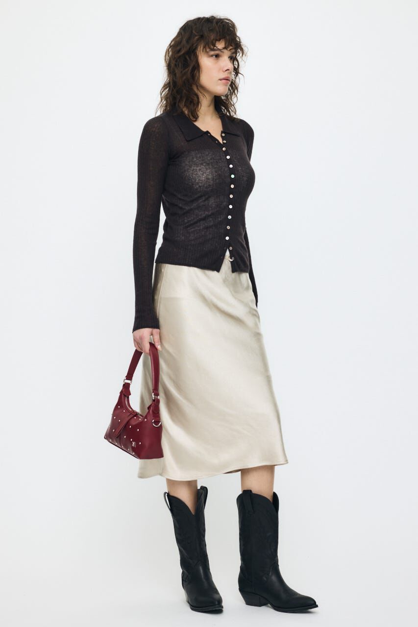 MOUSSY「SHEER KNIT SHIRT シャツ」|ニット・セーター|