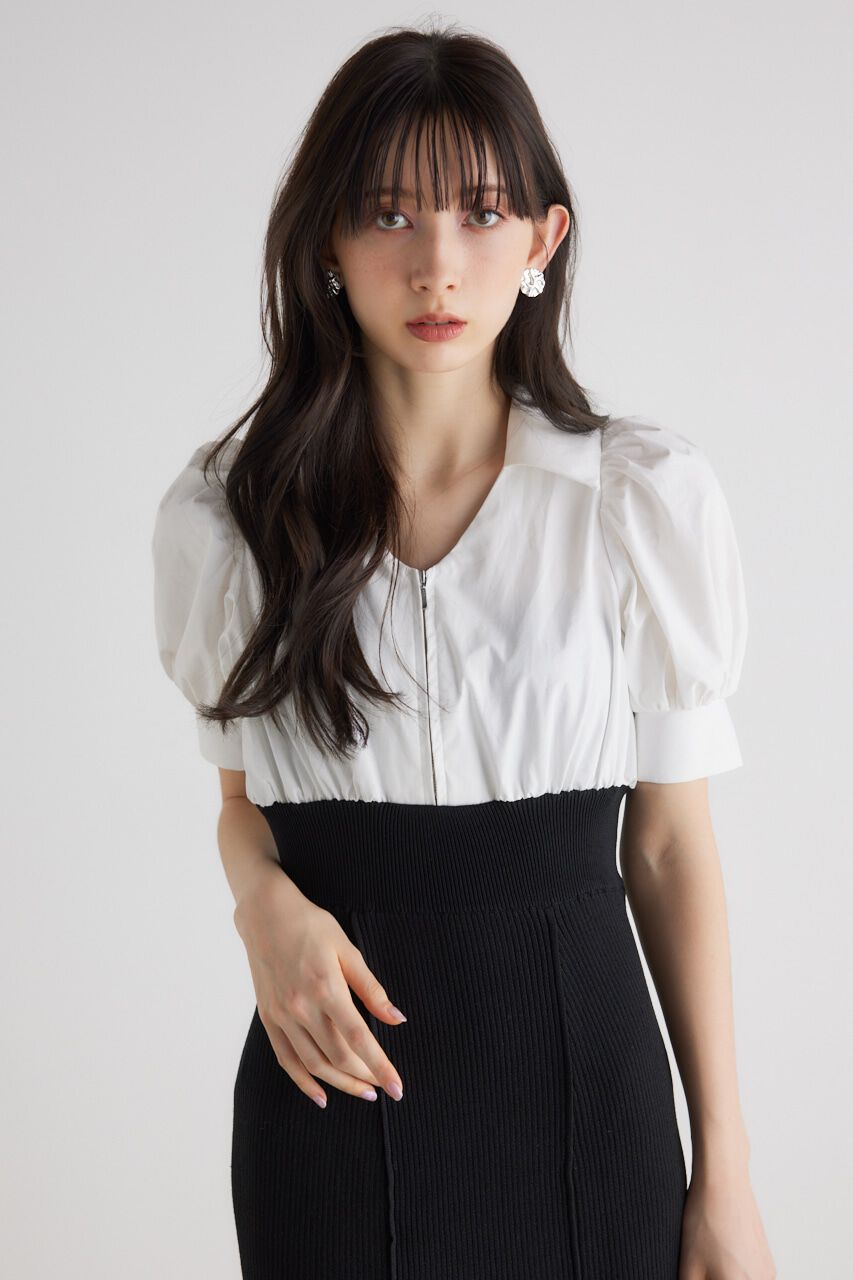 rienda「シャツドッキング Knit OP」|ワンピース|