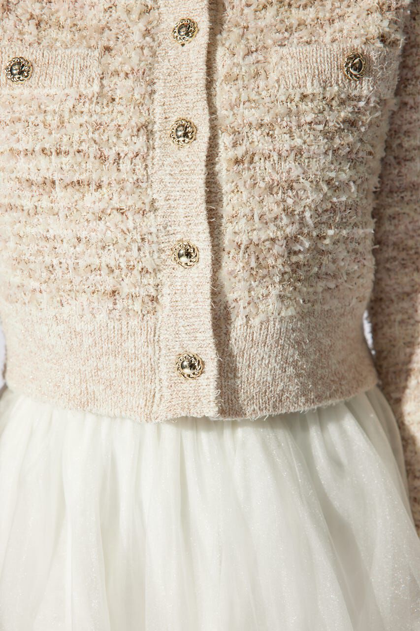 rienda「ツイードニットカーディガン」|カーディガン|