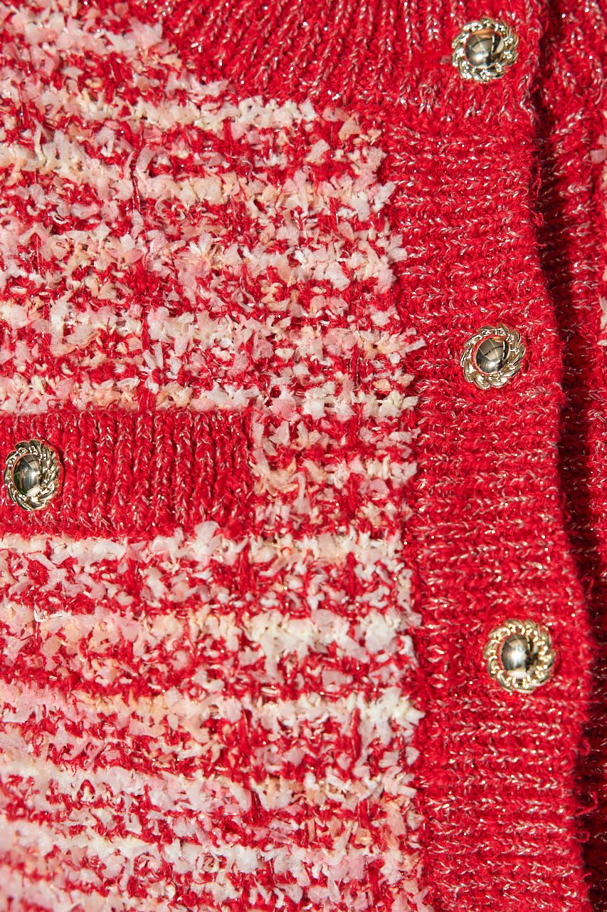 rienda「ツイードニットカーディガン」|カーディガン|