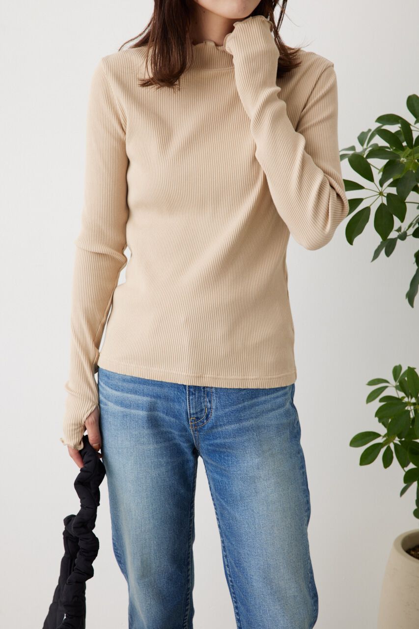 RODEO CROWNS「リブタートルトップス」|Tシャツ・カットソー|L/BEG1