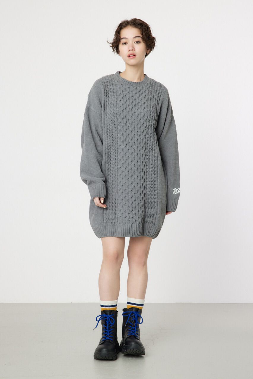 RODEO CROWNS「モールケーブルロゴニットワンピース」|ワンピース|