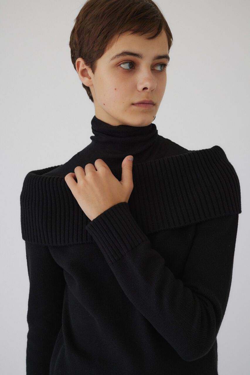 RIM.ARK 「Docking off shoulder tops」|ニット・セーター|BLK