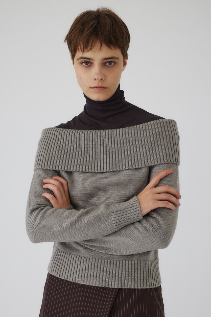 RIM.ARK 「Docking off shoulder tops」|ニット・セーター|GRY