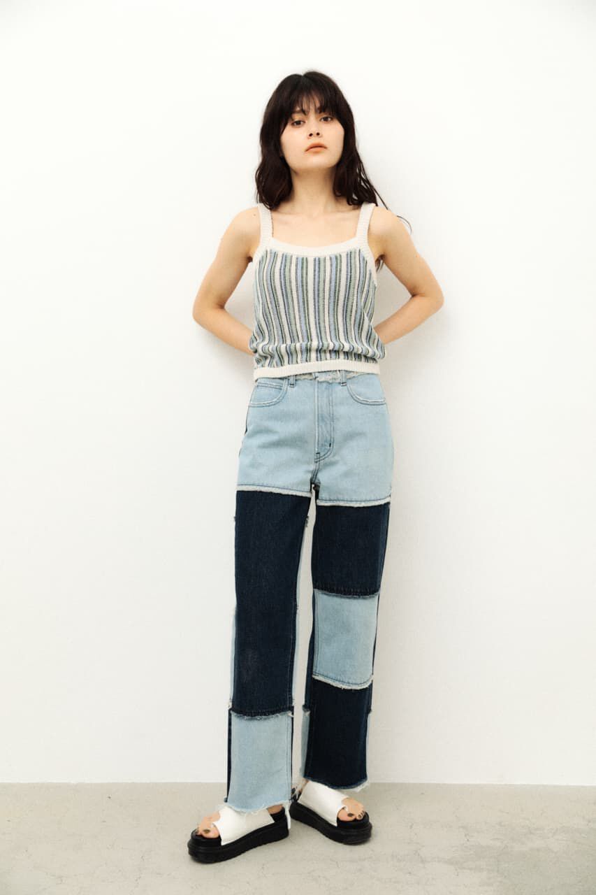 LAGUA GEM「MULTI STRIPE KNIT CAMI」|キャミソール|