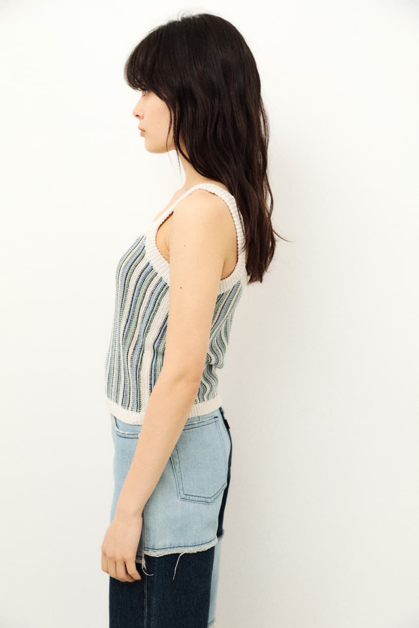 LAGUA GEM「MULTI STRIPE KNIT CAMI」|キャミソール|