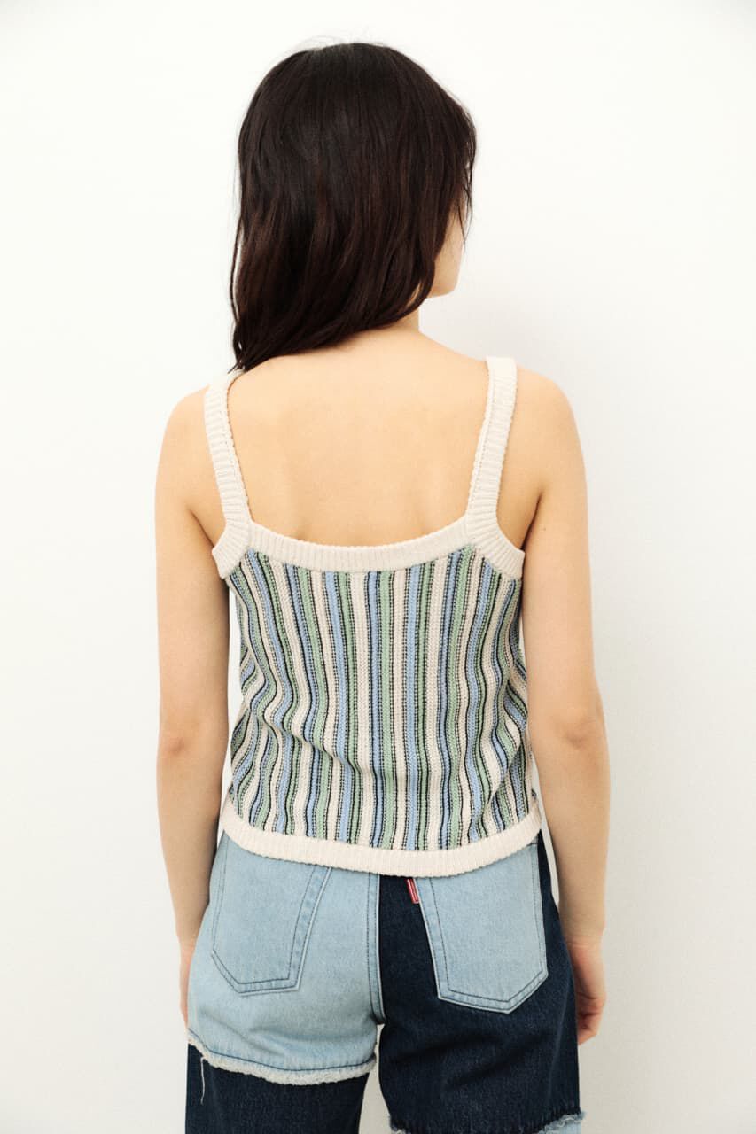 LAGUA GEM「MULTI STRIPE KNIT CAMI」|キャミソール|
