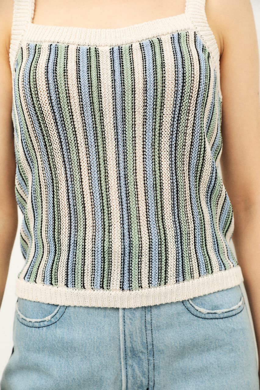 LAGUA GEM「MULTI STRIPE KNIT CAMI」|キャミソール|