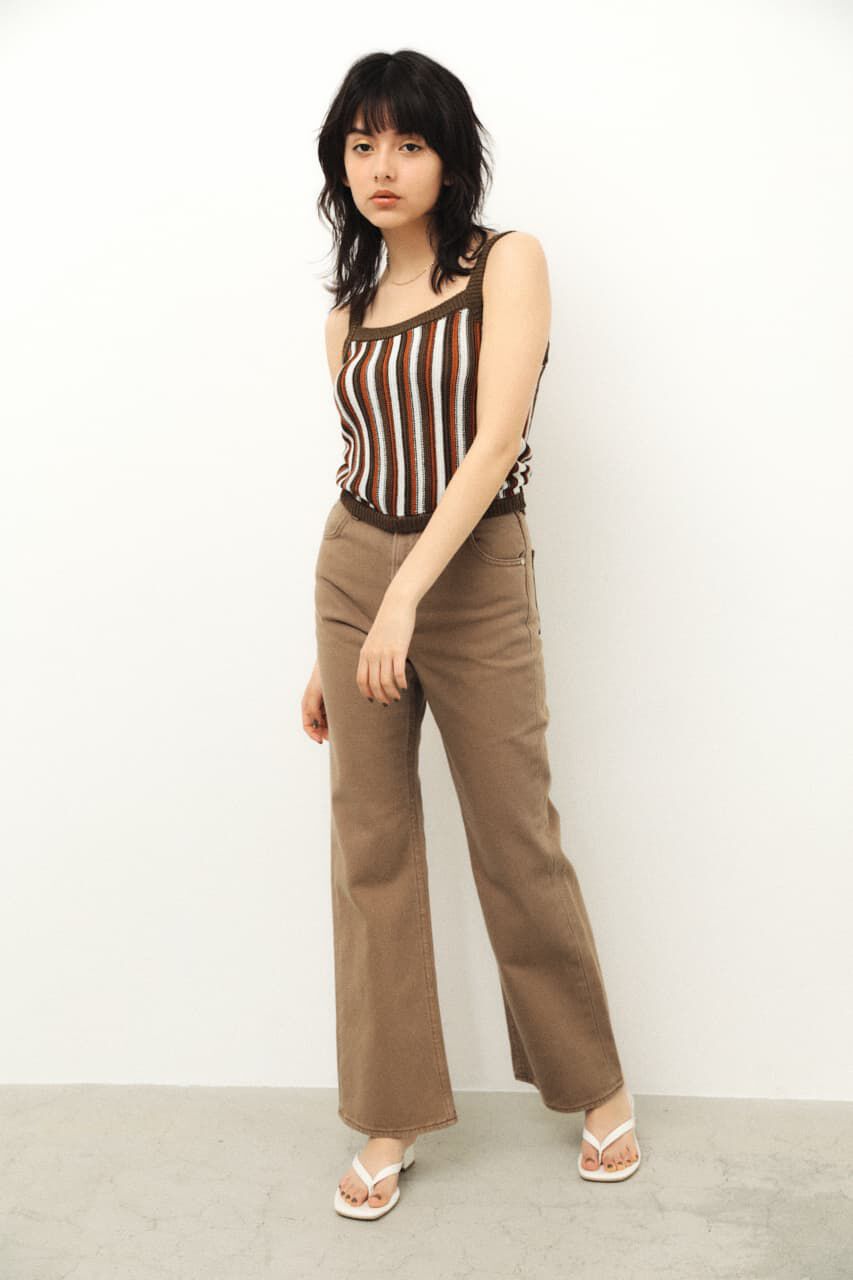 LAGUA GEM「MULTI STRIPE KNIT CAMI」|キャミソール|