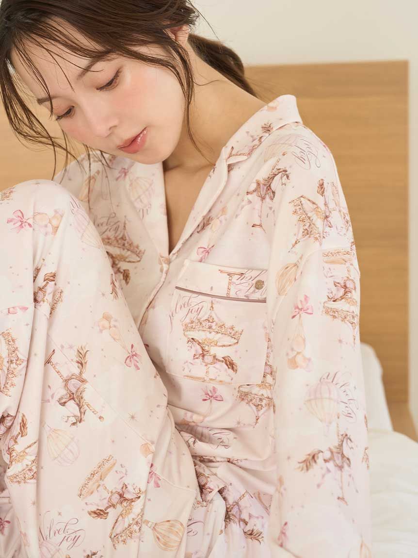 SNIDEL HOME「カルーセルプリント開襟シャツ」|ルームウェア|