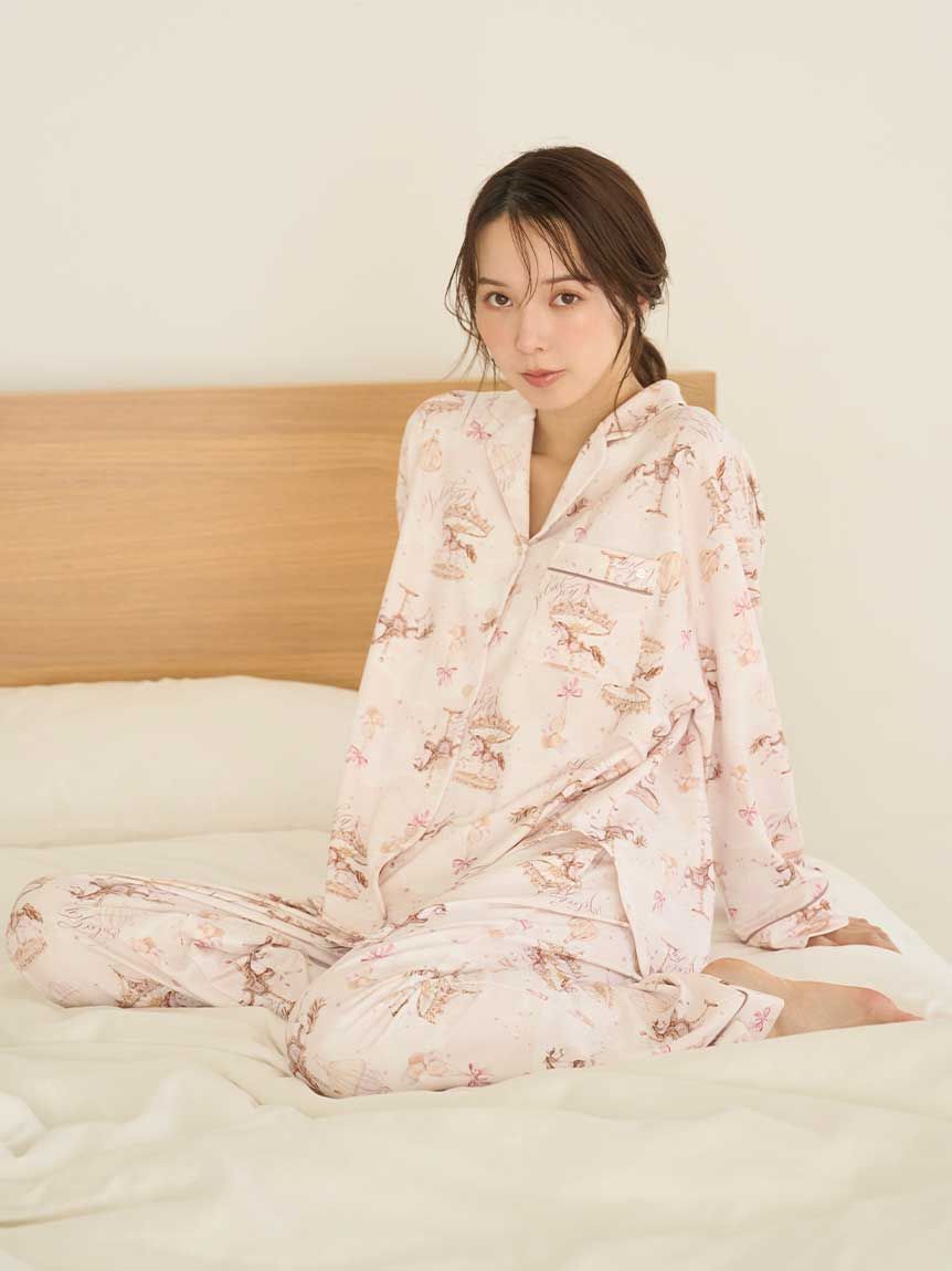 SNIDEL HOME「カルーセルプリント開襟シャツ」|ルームウェア|