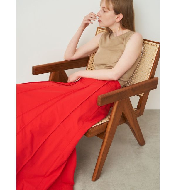 ELENDEEK「ASYME PANEL PIPING SK」|スカート|レッド