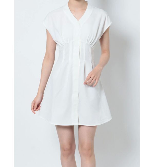 RESEXXY「ノーカラーコルセットシャツワンピース」|ワンピース|