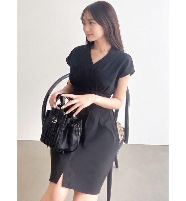 RESEXXY「ノーカラーコルセットシャツワンピース」|ワンピース|