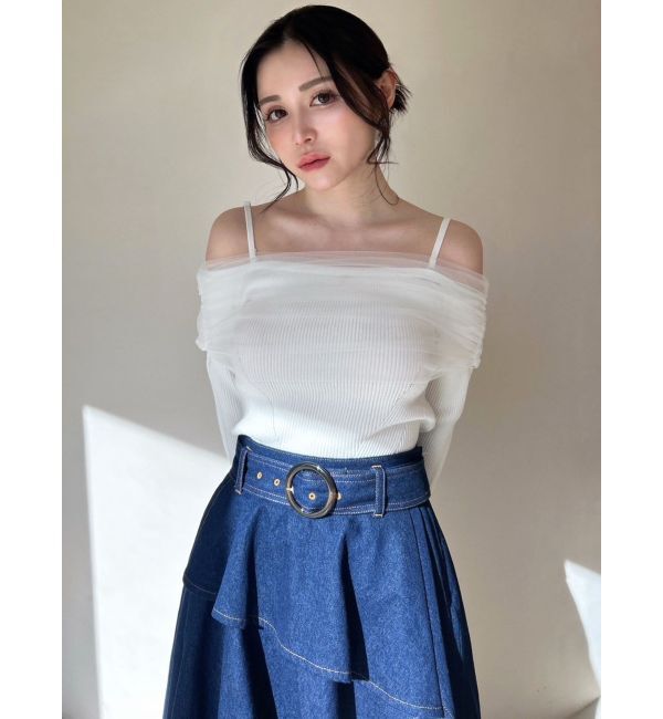 RESEXXY「バックリボンオフショルニットトップス」|ニット・セーター|