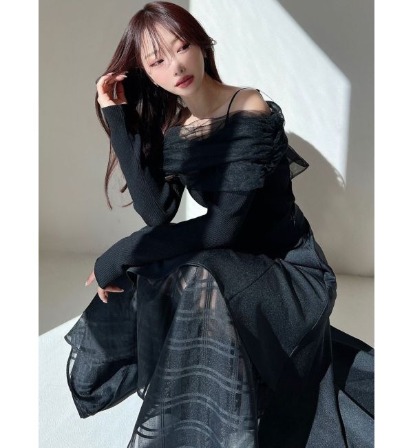 RESEXXY「バックリボンオフショルニットトップス」|ニット・セーター|