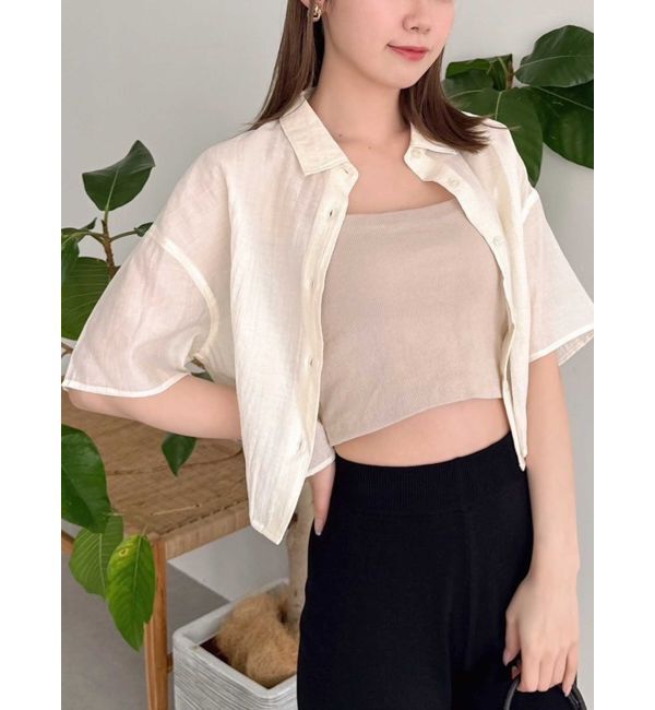 dazzlin「【WEB限定】バックオープンクロップドシャツ」|シャツ・ブラウス|オフホワイト