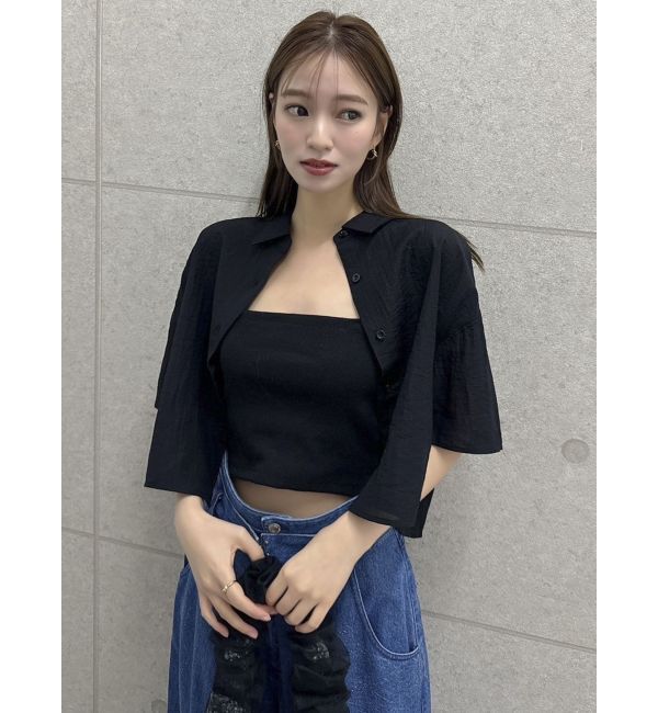 dazzlin「【WEB限定】バックオープンクロップドシャツ」|シャツ・ブラウス|
