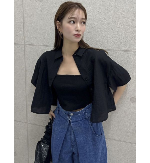dazzlin「【WEB限定】バックオープンクロップドシャツ」|シャツ・ブラウス|