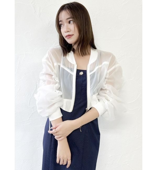 dazzlin「ドロストギャザーシアーブルゾン」|ブルゾン・スタジャン|