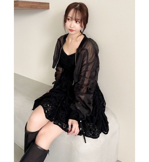 dazzlin「ドロストギャザーシアーブルゾン」|ブルゾン・スタジャン|