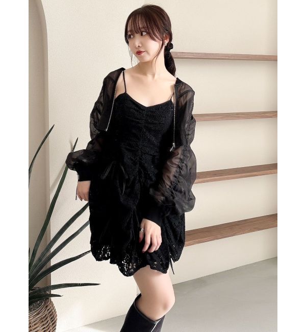 dazzlin「ドロストギャザーシアーブルゾン」|ブルゾン・スタジャン|