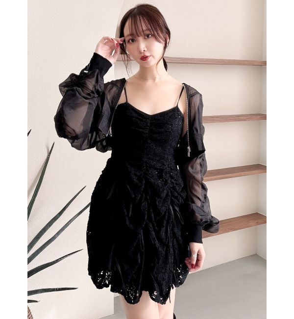 dazzlin「ドロストギャザーシアーブルゾン」|ブルゾン・スタジャン|