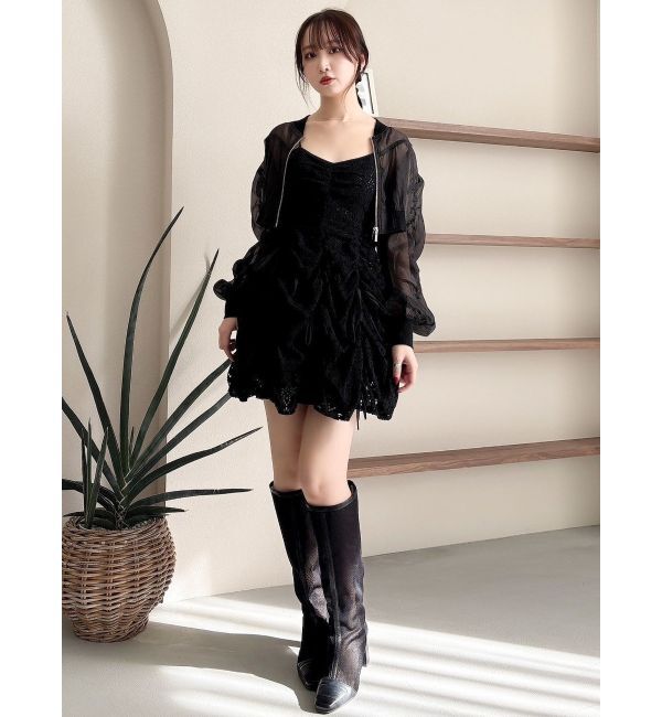 dazzlin「ドロストギャザーシアーブルゾン」|ブルゾン・スタジャン|