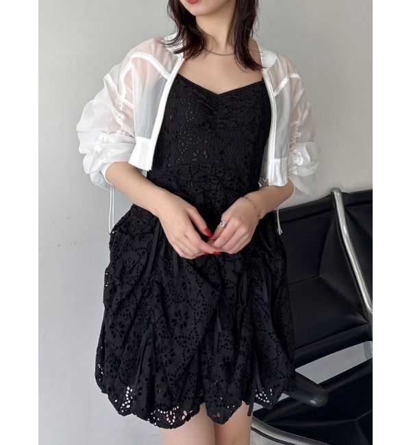 dazzlin「ドロストギャザーシアーブルゾン」|ブルゾン・スタジャン|