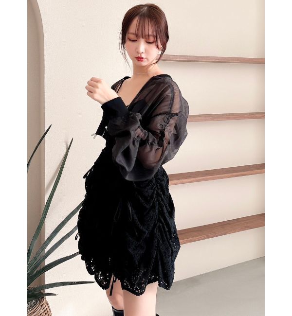 dazzlin「ドロストギャザーシアーブルゾン」|ブルゾン・スタジャン|