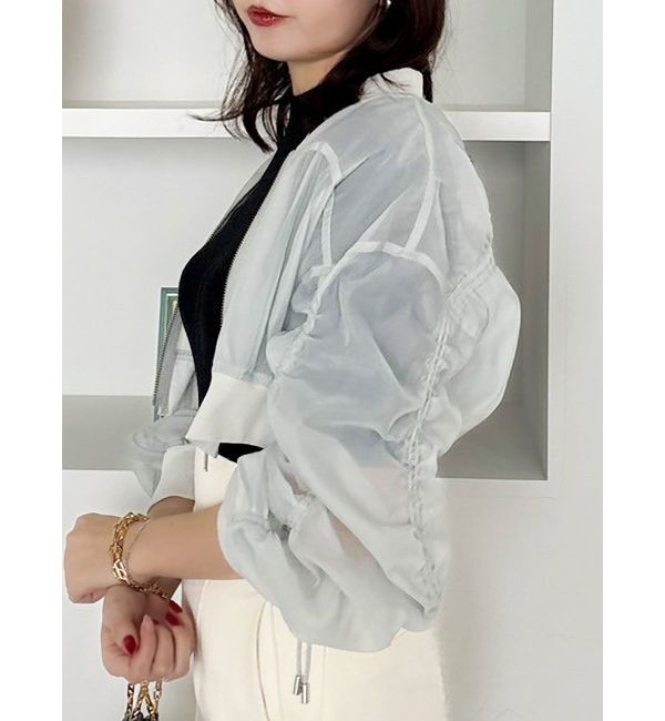 dazzlin「ドロストギャザーシアーブルゾン」|ブルゾン・スタジャン|グレー