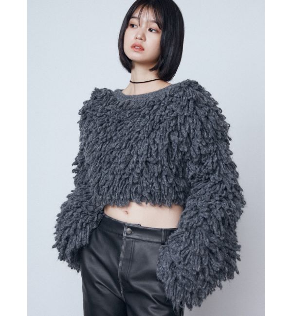 EMODA「バルキーフリンジクロップニット」|ニット・セーター|