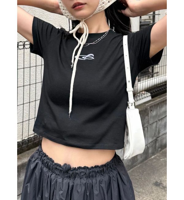 EMODA「ロゴグラデーションミニマルTシャツ」|Tシャツ・カットソー|ブラック