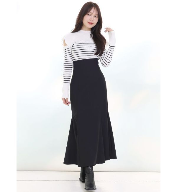 MERCURYDUO「バックレースアップストレッチマーメイドスカート」|スカート|
