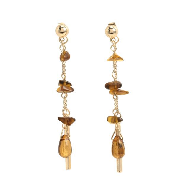 MERCURYDUO「メタル使い天然石ピアス」|ピアス|ブラウン