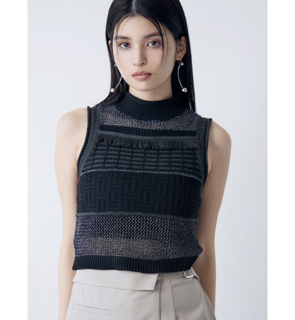 MURUA「クロシェフリンジニット」|ニット・セーター|ブラック