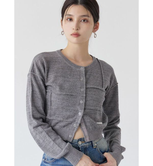 MURUA「スウィッチングカーデ」|カーディガン|グレー