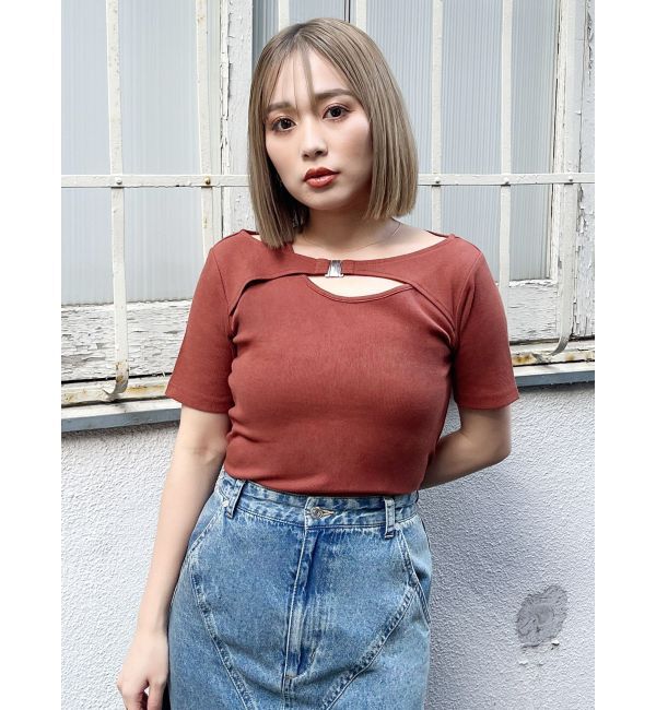 MURUA「フロントパーツレイヤードトップス」|Tシャツ・カットソー|