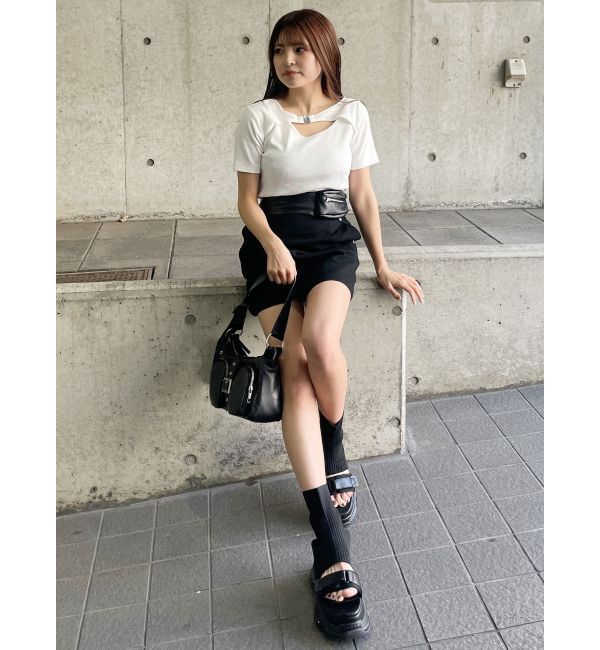 MURUA「フロントパーツレイヤードトップス」|Tシャツ・カットソー|