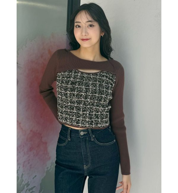 MURUA「ボレロライクストリングツイードニット」|ニット・セーター|